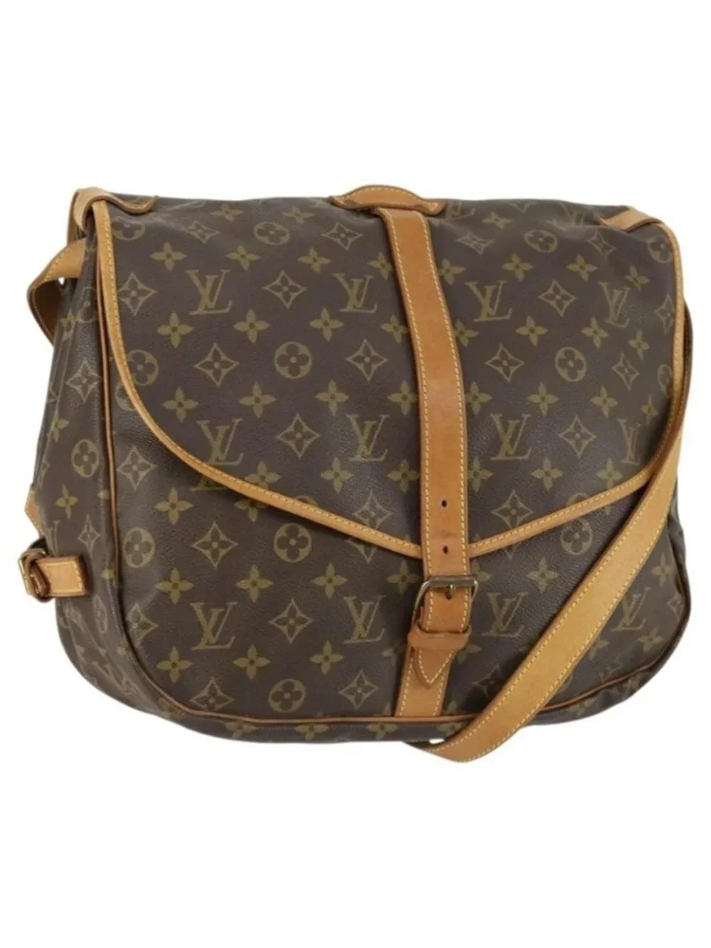 Authentic LOUIS VUITTON Monogram Saumur 35 Shoulder Bag M42254 LV